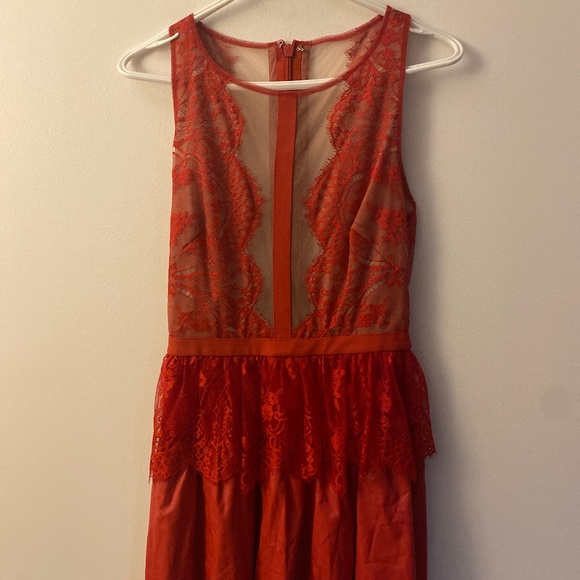 Fire engine red BCBGmaxazria party dress - Picture 1 of 6